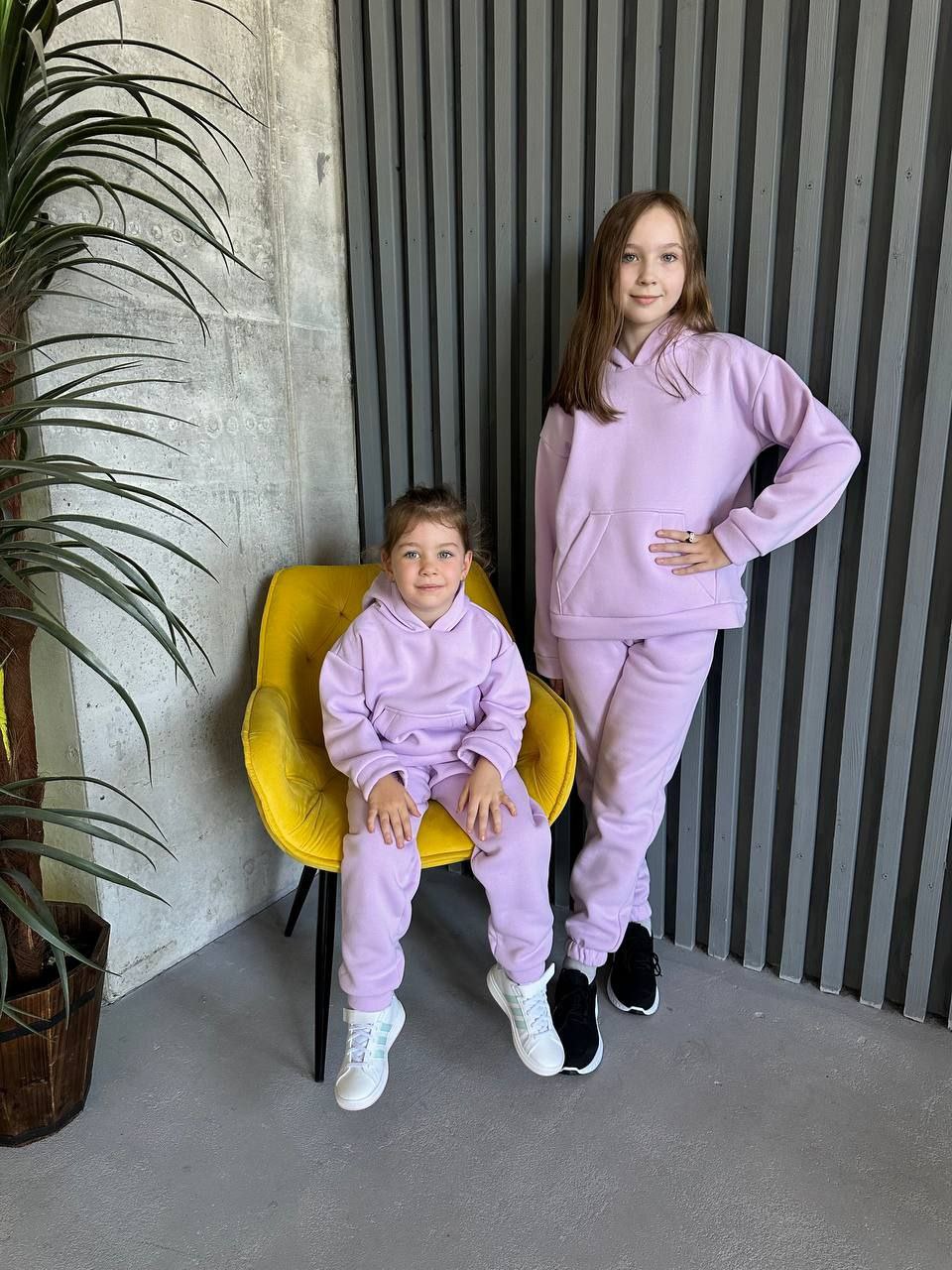 Дитячі костюми з тринитки на флісі(Туреччина,не кашлатиться)лаванда