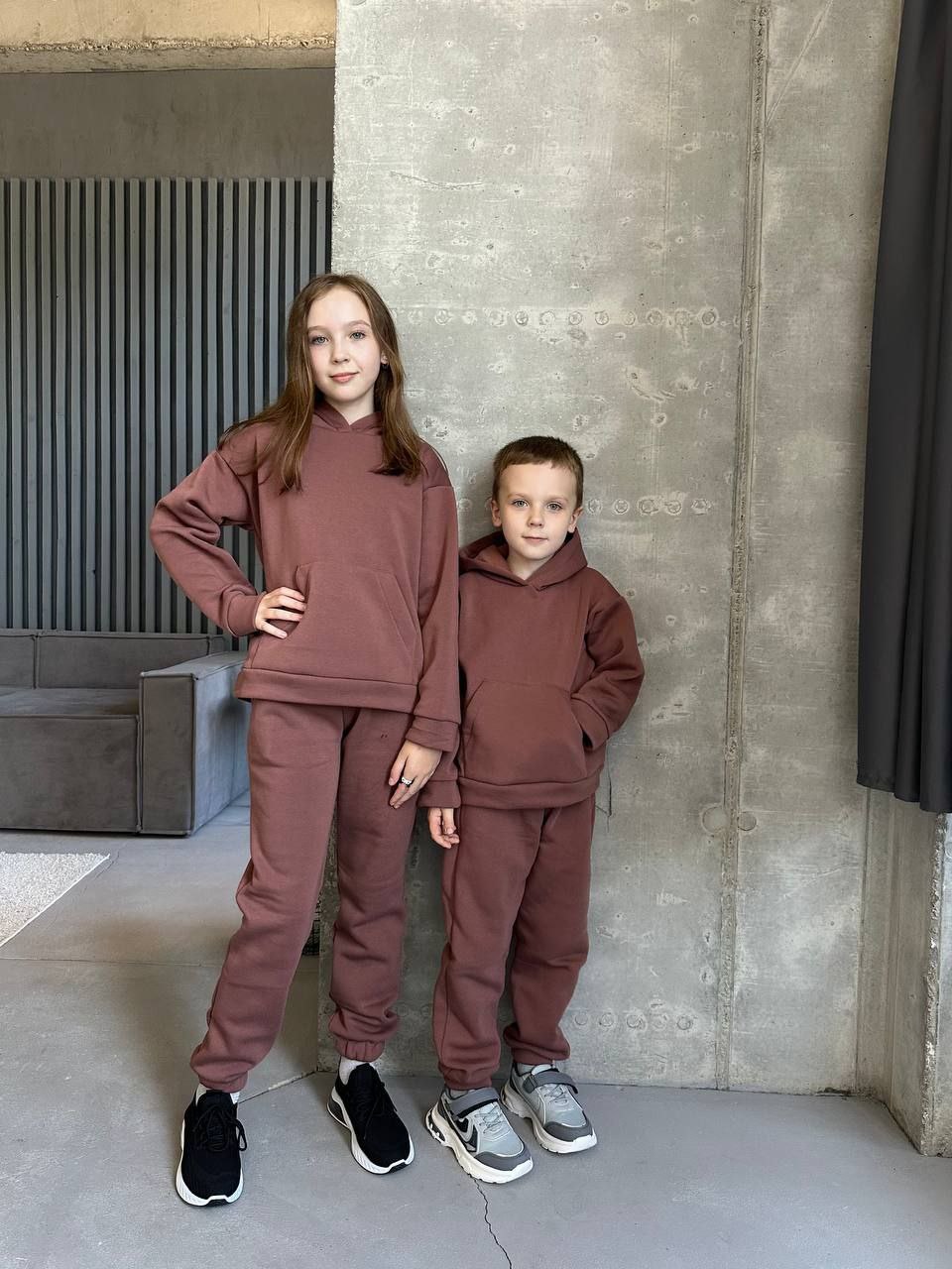Дитячі костюми з тринитки на флісі(Туреччина,не кашлатиться)шоколад